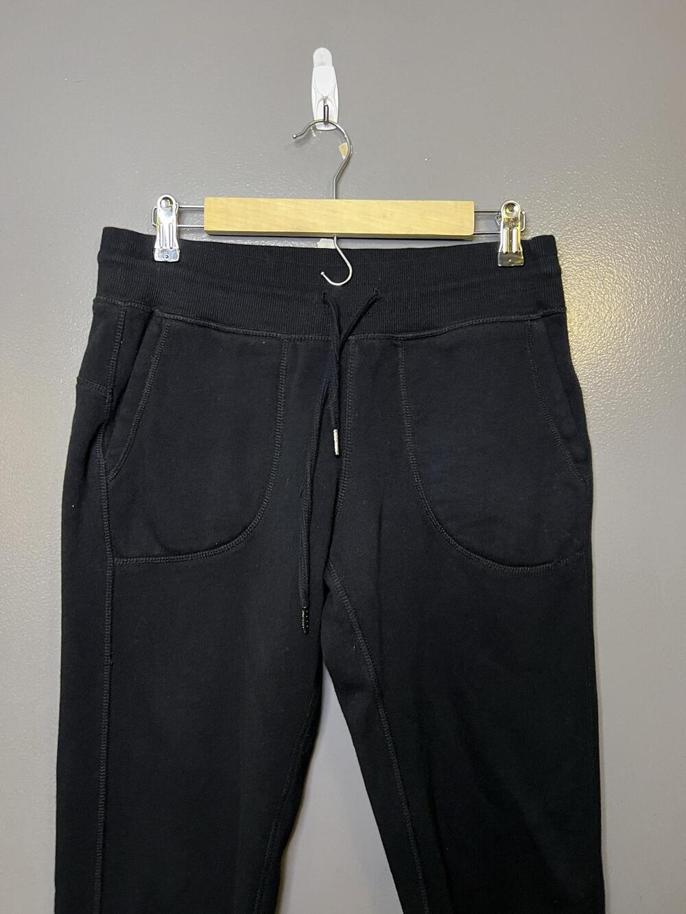 Betsey Johnson Sweatpants Womens Small Black Floral Embroidered Jogger Lounge